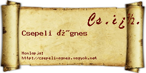 Csepeli Ágnes névjegykártya