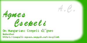 agnes csepeli business card